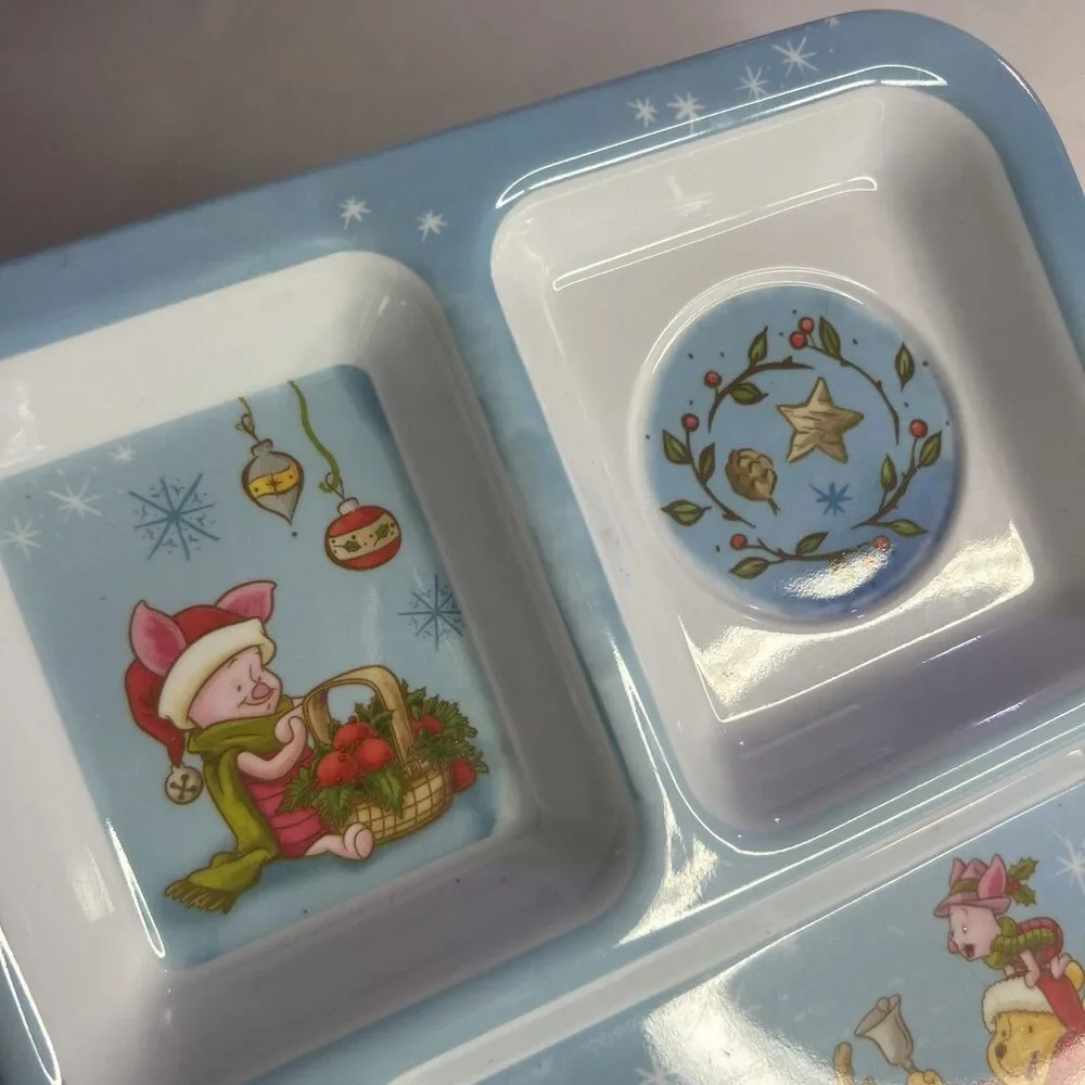 JCPenney DIsney Christmas Pooh, Piglet, Eeyore Melamine Tray